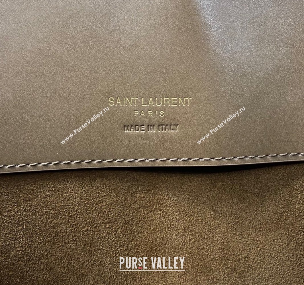 Saint Laurent Le 37 Bucket bag in Shiny Leather 742828 Dark Cork 2024 (nana-240525031)