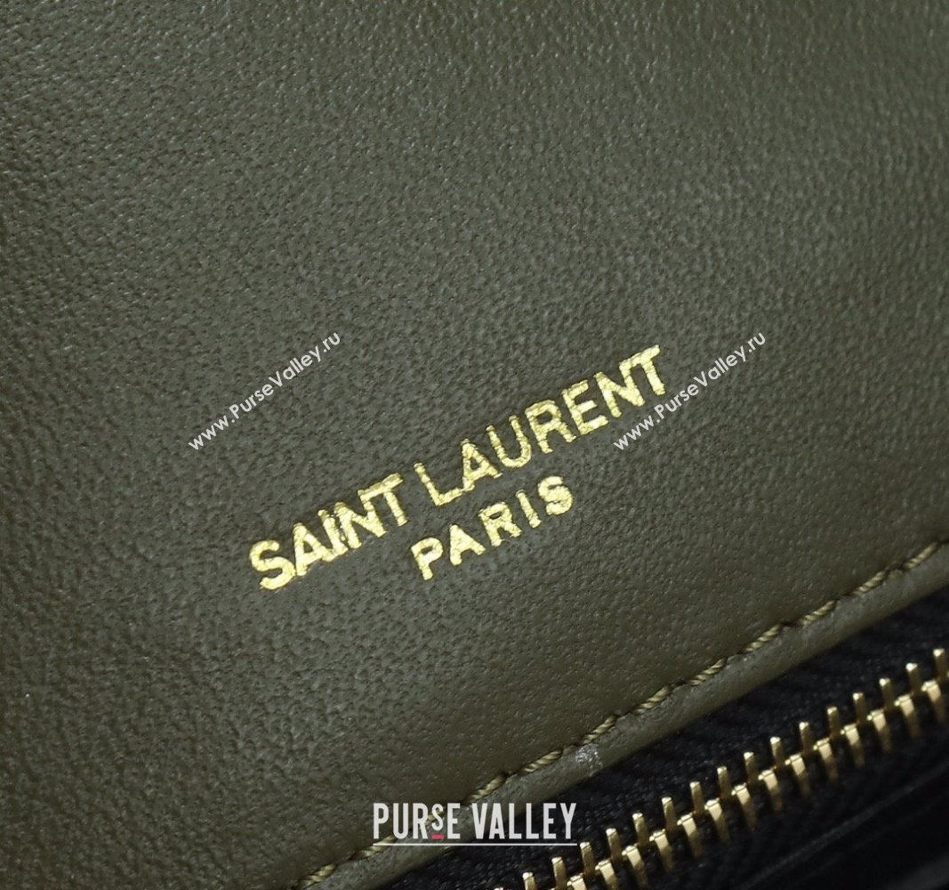 Saint Laurent Loulou Puffer Small Bag in Quilted Lambskin 577476 Olive Green 2024 0525 (YY-240525042)