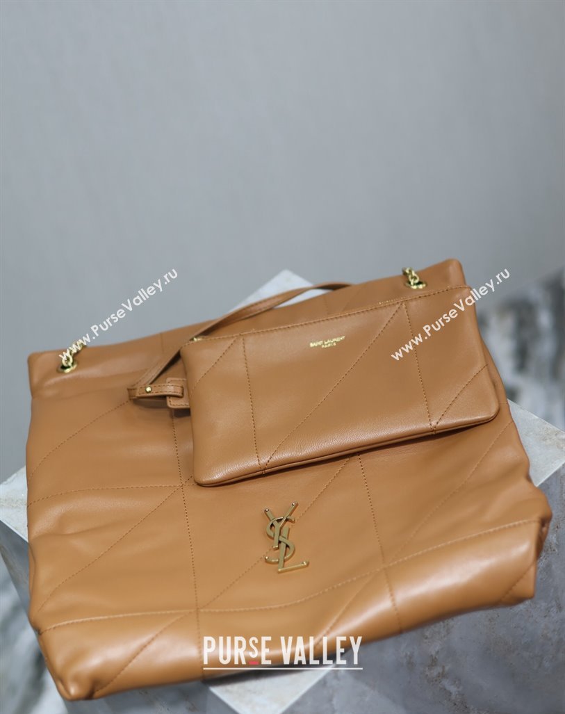 Saint Laurent Jamie 4.3 Pochon Shopping Bag in Lambskin Brown 2024 781666 (YY-240622015)