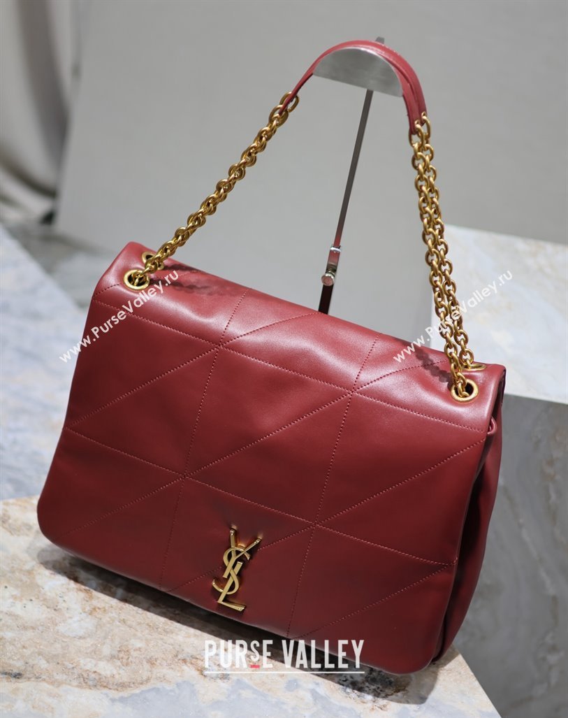 Saint Laurent Jamie 4.3 Large Bag in Soft Lambskin 742431 Burgundy 2024 (YY-240622018)