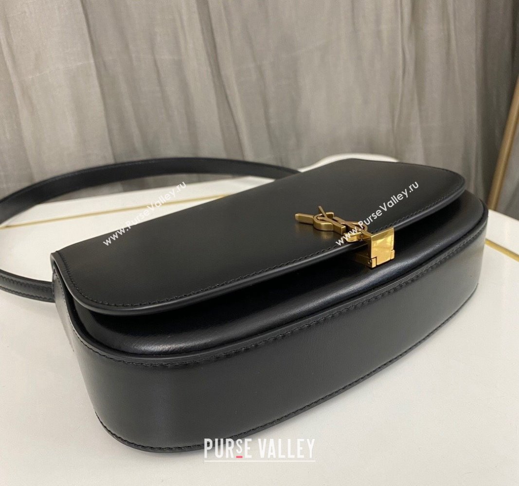 Saint Laurent Mini Voltaire Hobo Bag in Box Leather Black 2024 779642 (nana-240622008)