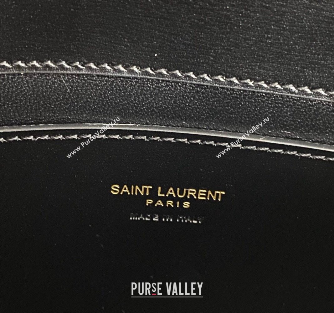 Saint Laurent Mini Voltaire Hobo Bag in Box Leather Black 2024 779642 (nana-240622008)