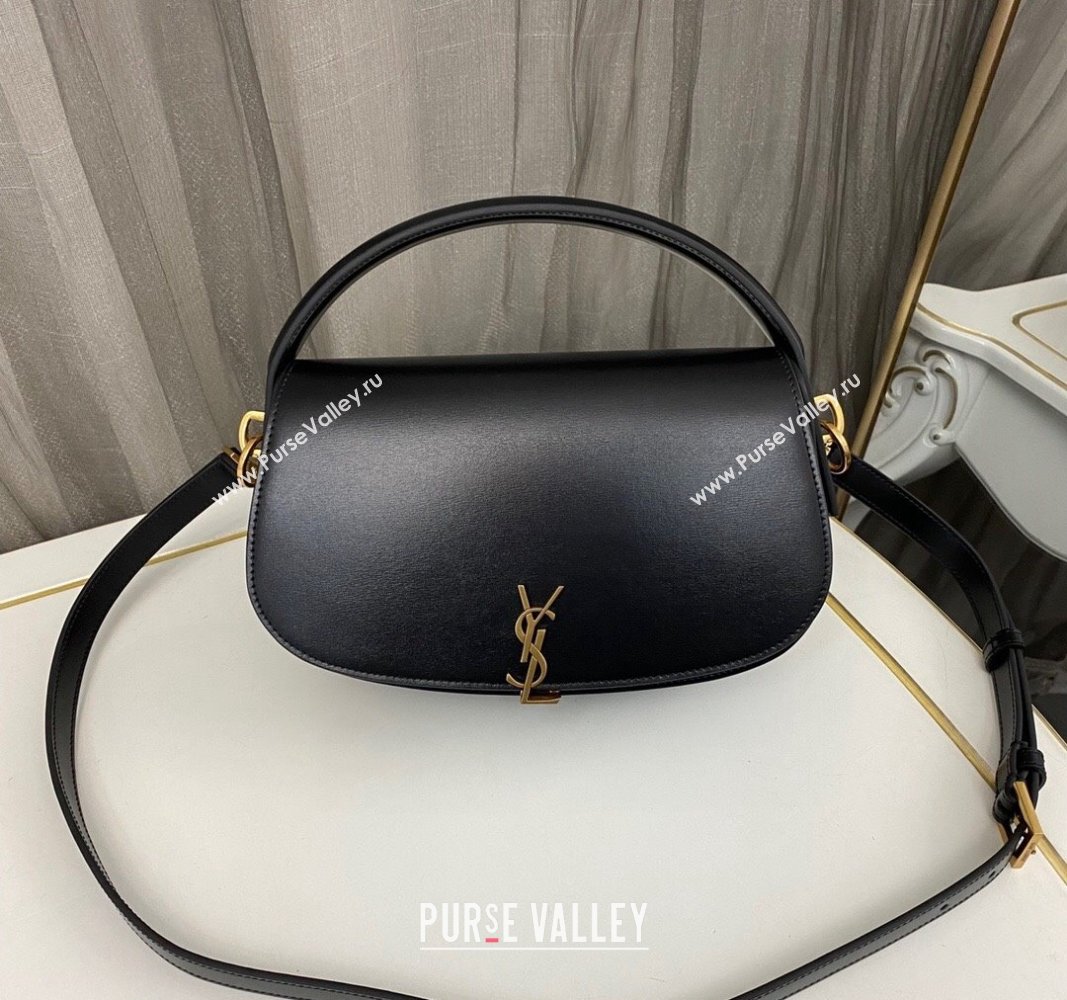 Saint Laurent Voltaire Bag in Box Leather Black 2024 787671 (nana-240622009)