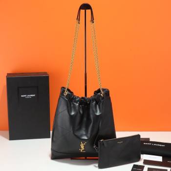 Saint Laurent Jamie 4.3 Pochon Shopping Bag in Lambskin Black 2024 781666 (YY-240622016)