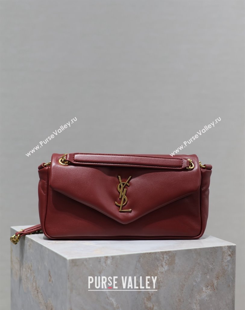 Saint Laurent Calypso Small Bag in Plunged Lambskin 734153 Red 2024 0713 (YY-240713010)