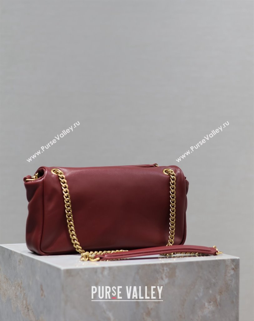 Saint Laurent Calypso Small Bag in Plunged Lambskin 734153 Red 2024 0713 (YY-240713010)