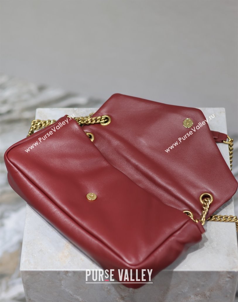 Saint Laurent Calypso Small Bag in Plunged Lambskin 734153 Red 2024 0713 (YY-240713010)