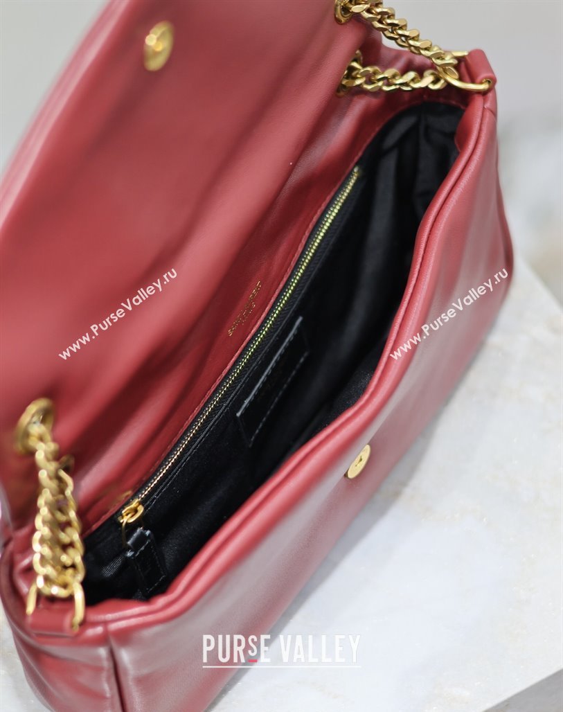 Saint Laurent Calypso Small Bag in Plunged Lambskin 734153 Red 2024 0713 (YY-240713010)