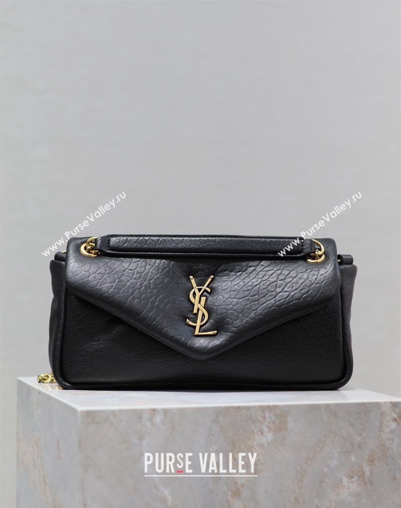 Saint Laurent Calypso Small Bag in Embossed Lambskin 734153 Black 2024 0713 (YY-240713011)