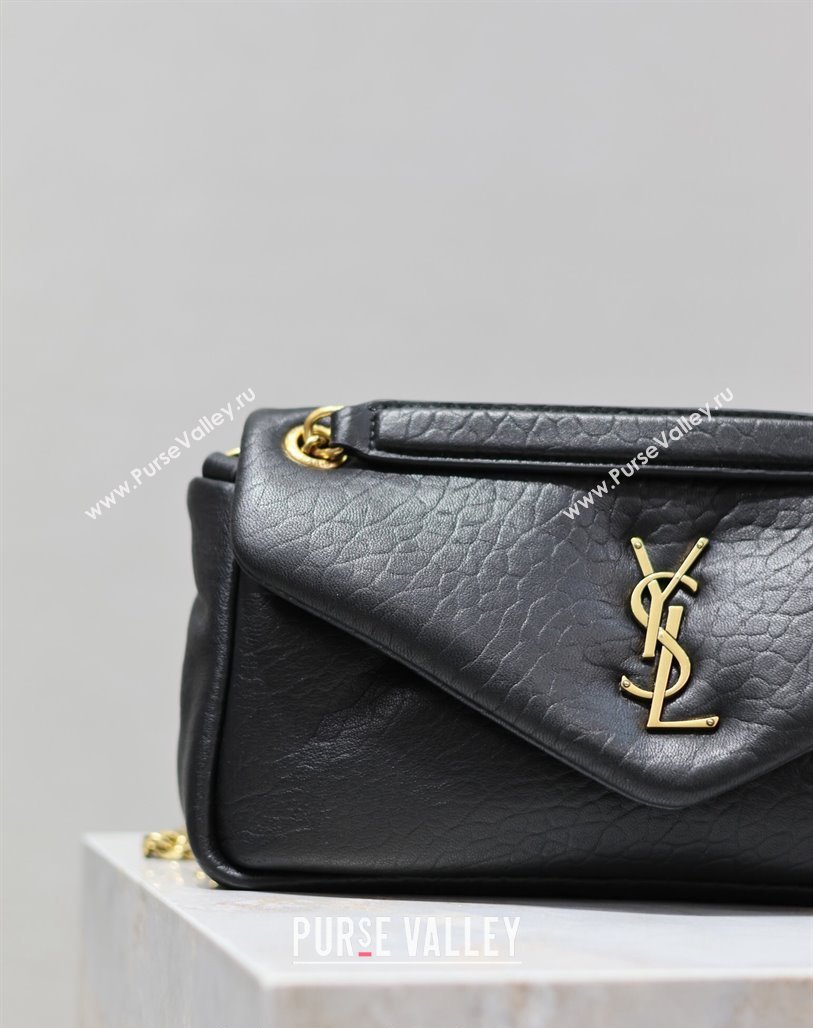 Saint Laurent Calypso Small Bag in Embossed Lambskin 734153 Black 2024 0713 (YY-240713011)