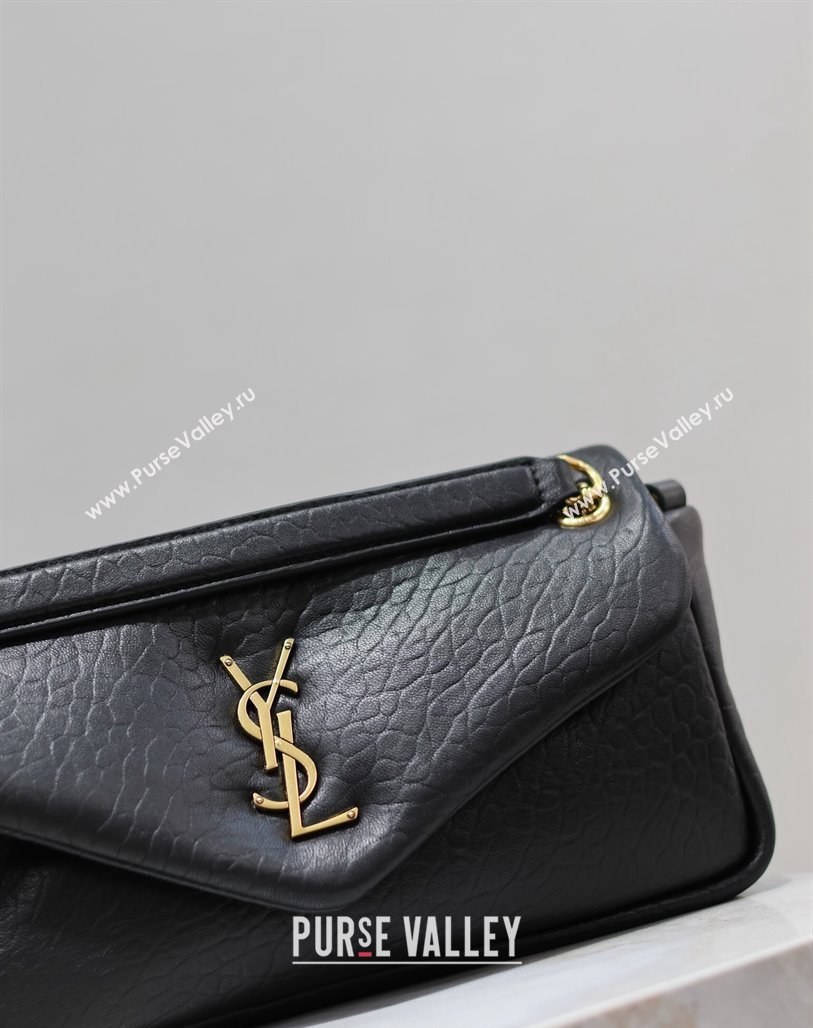 Saint Laurent Calypso Small Bag in Embossed Lambskin 734153 Black 2024 0713 (YY-240713011)