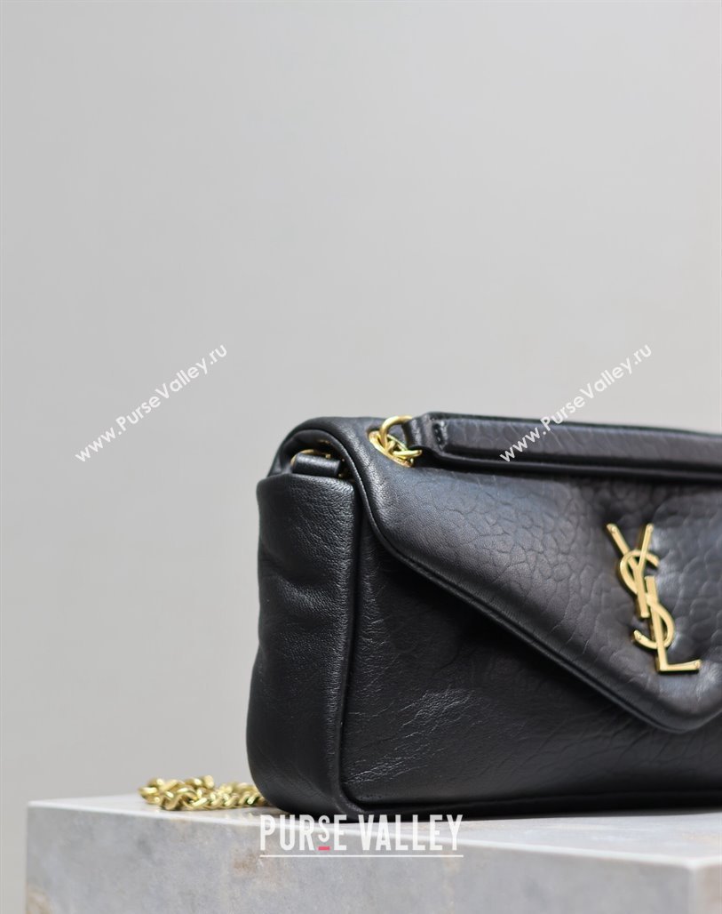 Saint Laurent Calypso Small Bag in Embossed Lambskin 734153 Black 2024 0713 (YY-240713011)