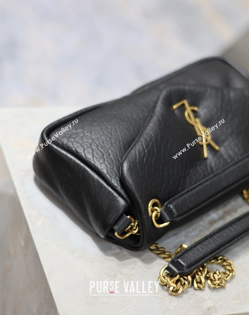 Saint Laurent Calypso Small Bag in Embossed Lambskin 734153 Black 2024 0713 (YY-240713011)