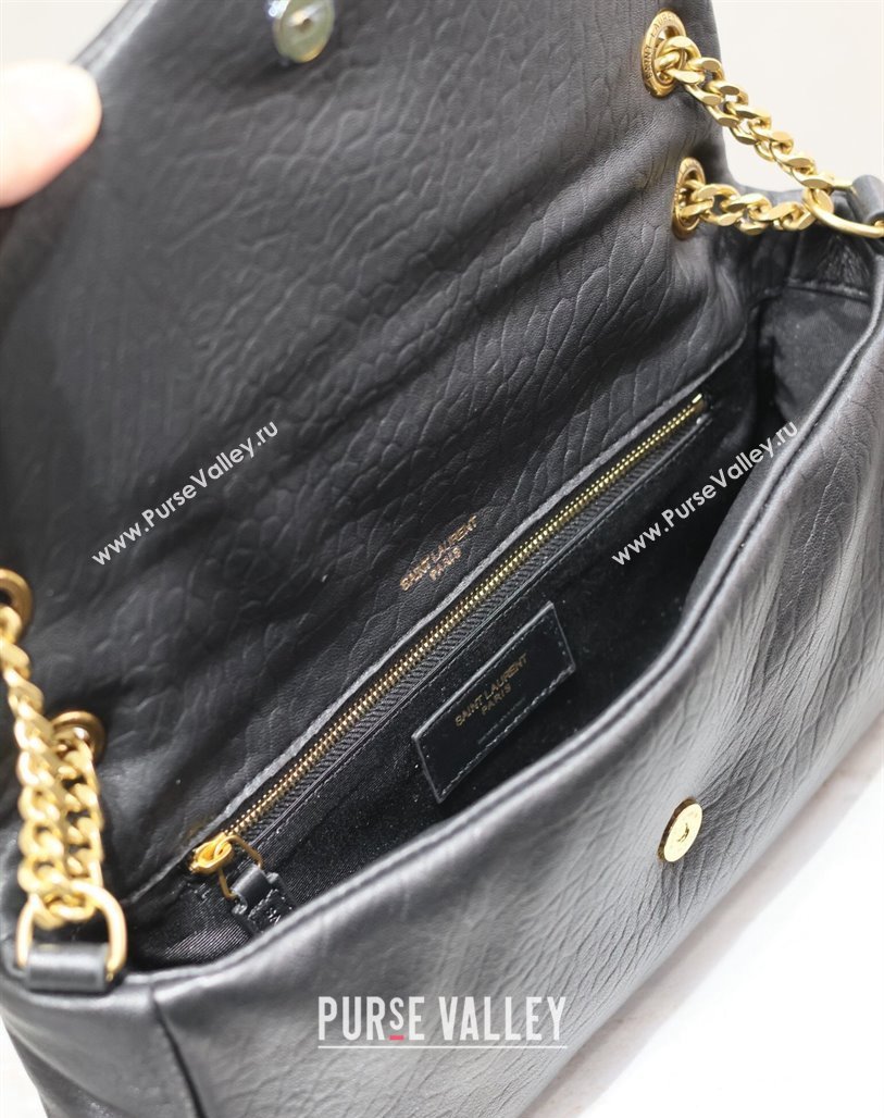 Saint Laurent Calypso Small Bag in Embossed Lambskin 734153 Black 2024 0713 (YY-240713011)