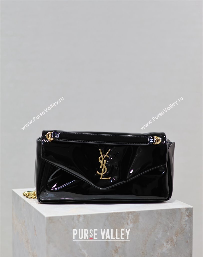 Saint Laurent Calypso Small Bag in Patent Lambskin 734153 Black 2024 0713 (YY-240713012)