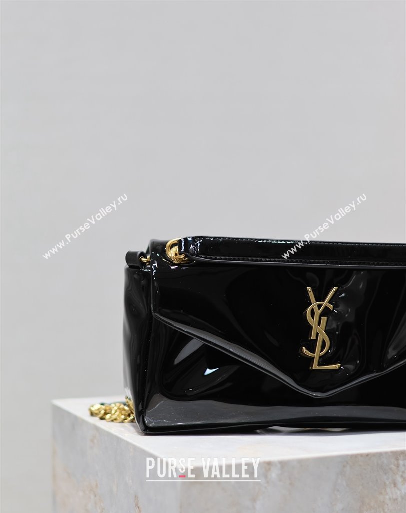 Saint Laurent Calypso Small Bag in Patent Lambskin 734153 Black 2024 0713 (YY-240713012)