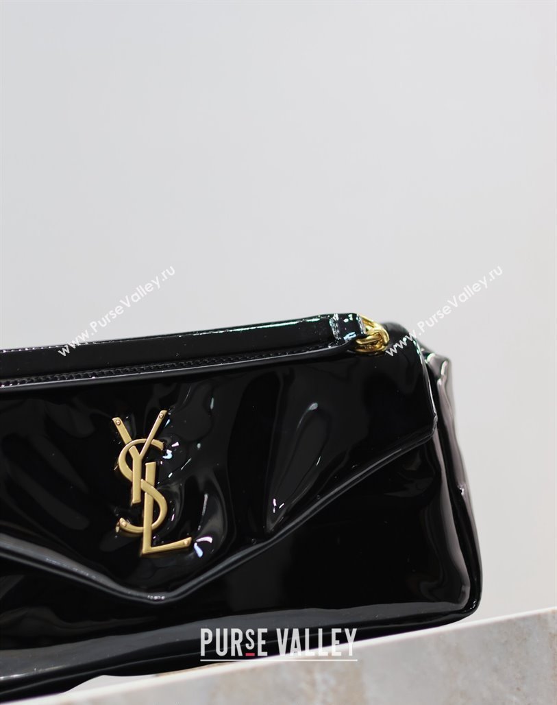 Saint Laurent Calypso Small Bag in Patent Lambskin 734153 Black 2024 0713 (YY-240713012)