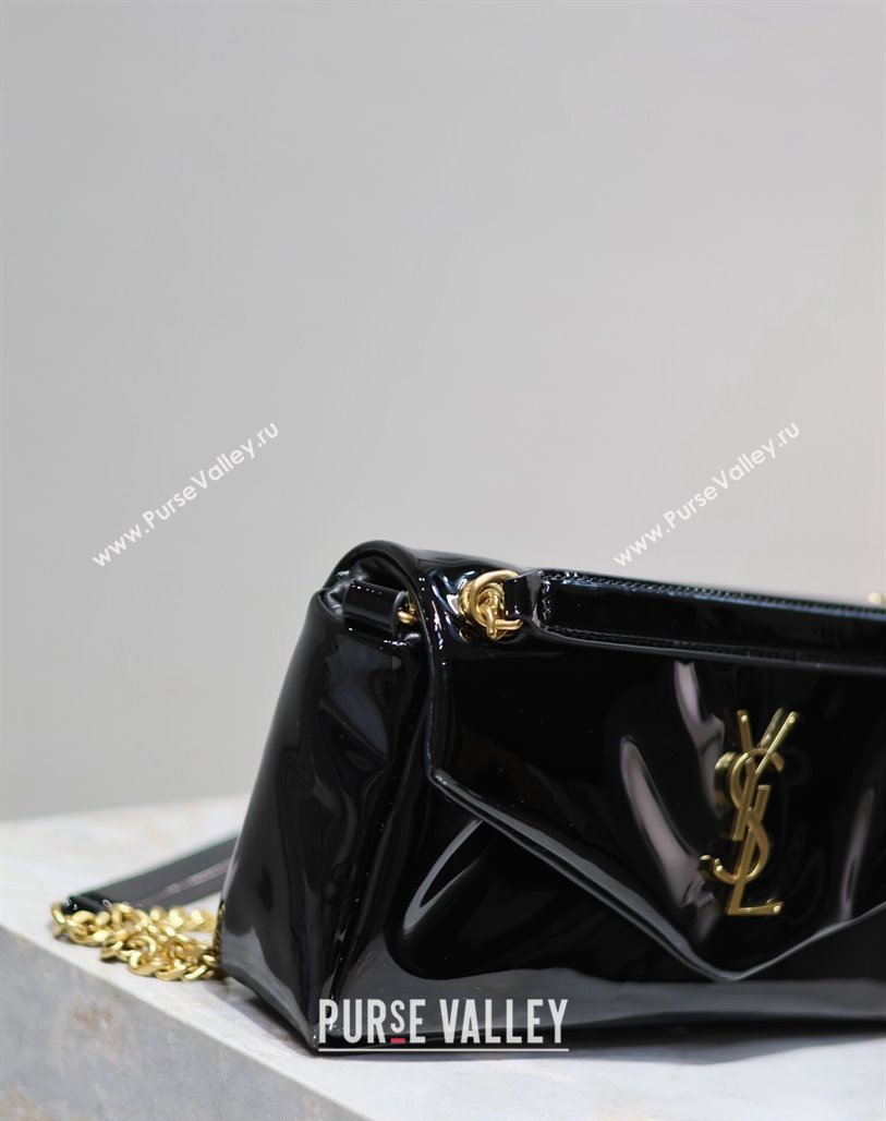 Saint Laurent Calypso Small Bag in Patent Lambskin 734153 Black 2024 0713 (YY-240713012)