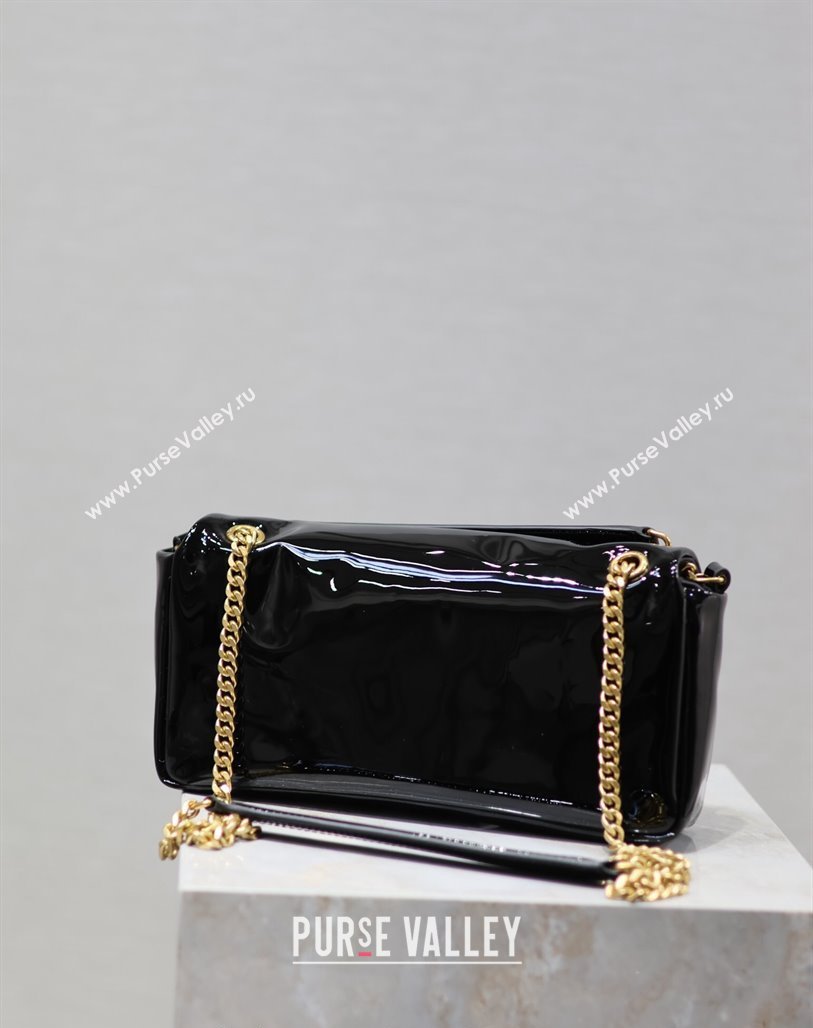 Saint Laurent Calypso Small Bag in Patent Lambskin 734153 Black 2024 0713 (YY-240713012)