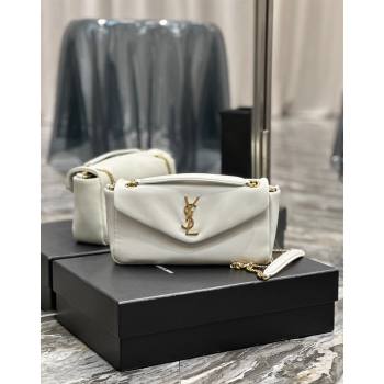 Saint Laurent Calypso Small Bag in Plunged Lambskin 734153 White 2024 0713 (YY-240713015)