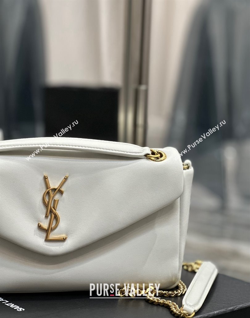 Saint Laurent Calypso Small Bag in Plunged Lambskin 734153 White 2024 0713 (YY-240713015)