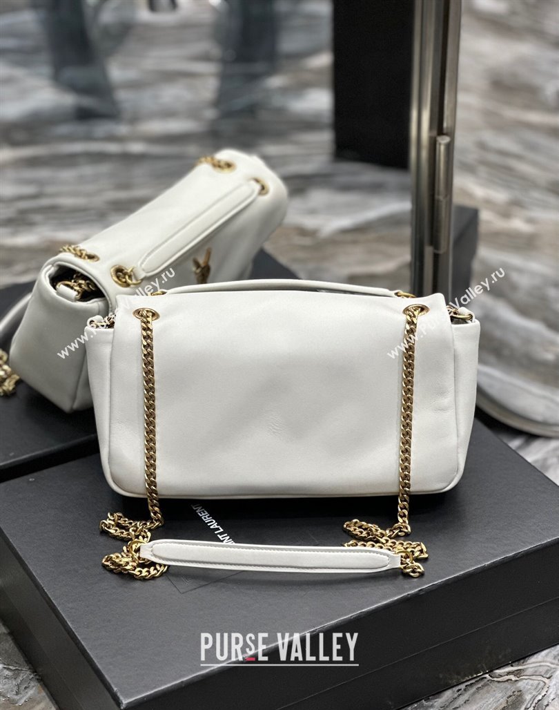 Saint Laurent Calypso Small Bag in Plunged Lambskin 734153 White 2024 0713 (YY-240713015)