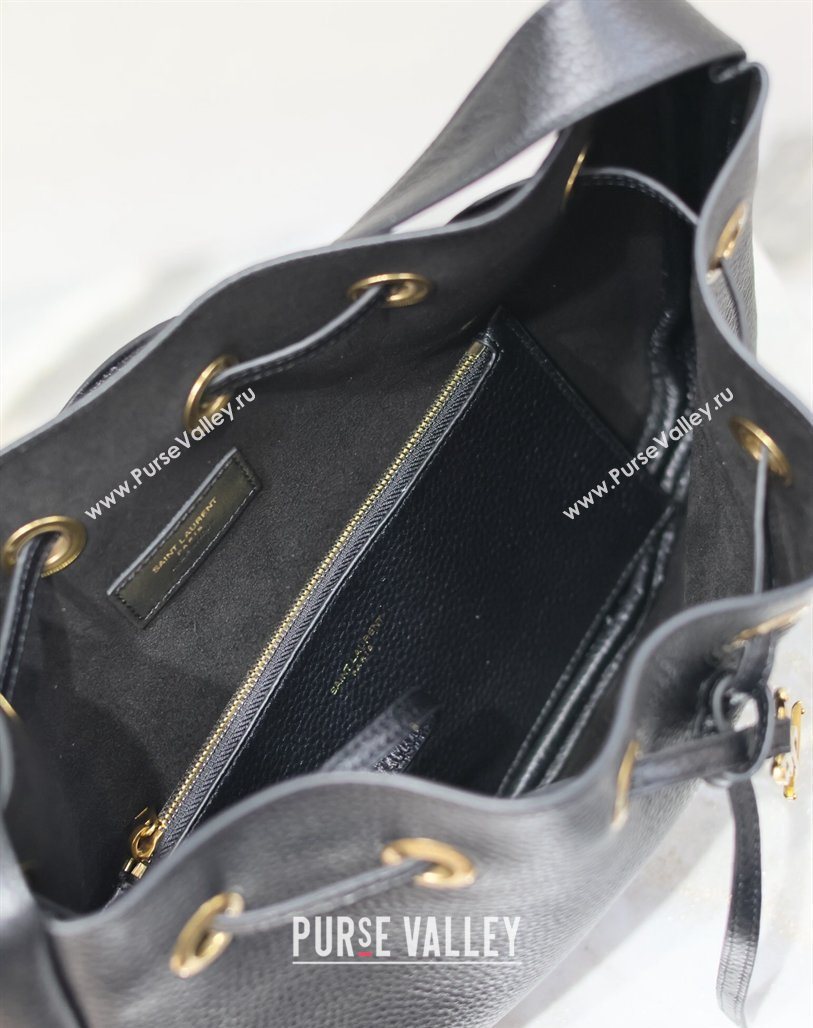 Saint Laurent Paris Vii Small Hobo Bag in Grained Leather Black 796626 2025 (YY-260119100)