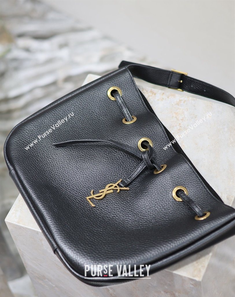 Saint Laurent Paris Vii Small Hobo Bag in Grained Leather Black 796626 2025 (YY-260119100)