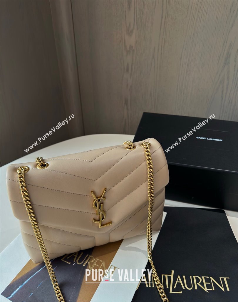 Saint Laurent Loulou Small Bag in Y Matelasse Leather 494699 Beige 2024 TOP (hongs-240713003)