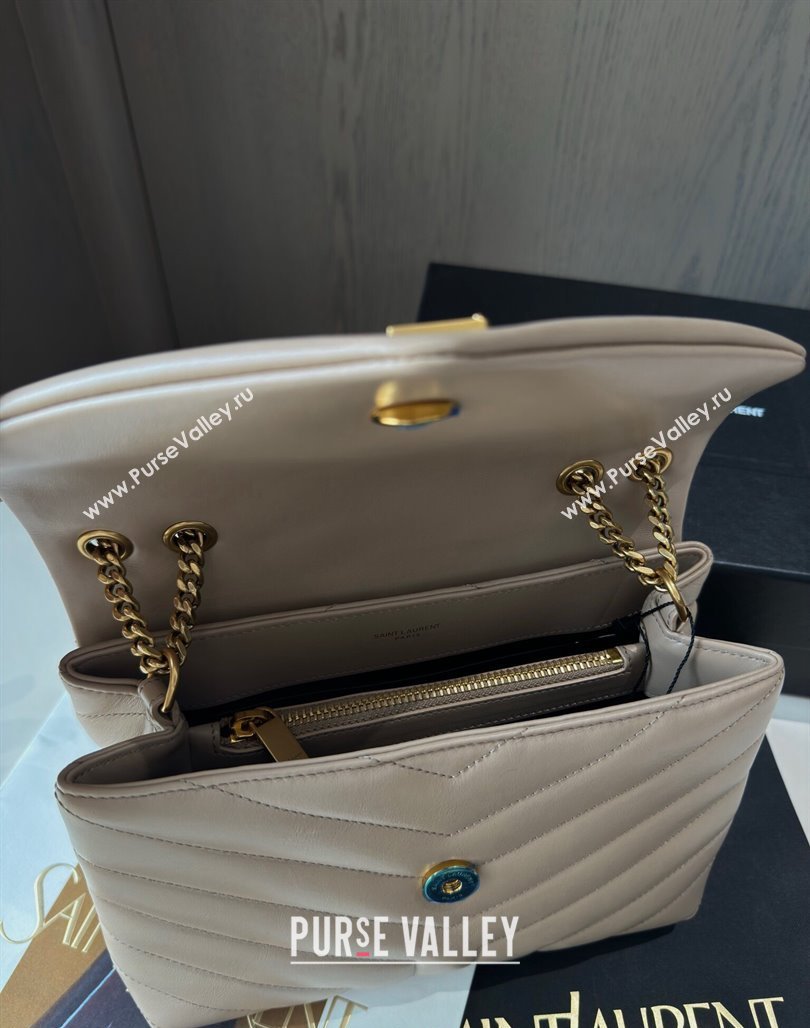 Saint Laurent Loulou Small Bag in Y Matelasse Leather 494699 Beige 2024 TOP (hongs-240713003)