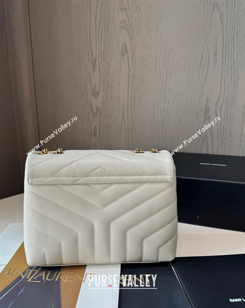 Saint Laurent Loulou Small Bag in Y Matelasse Leather 494699 White/Gold 2024 TOP (hongs-240713001)