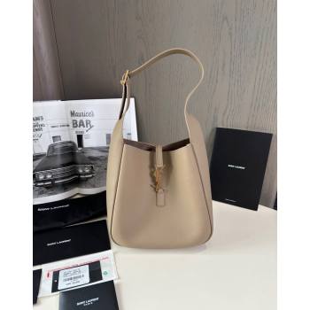 Saint Laurent LE 5 À 7 Soft Small Hobo Bag in Grained Leather 713938 Beige 2024 TOP (hongs-240713006)
