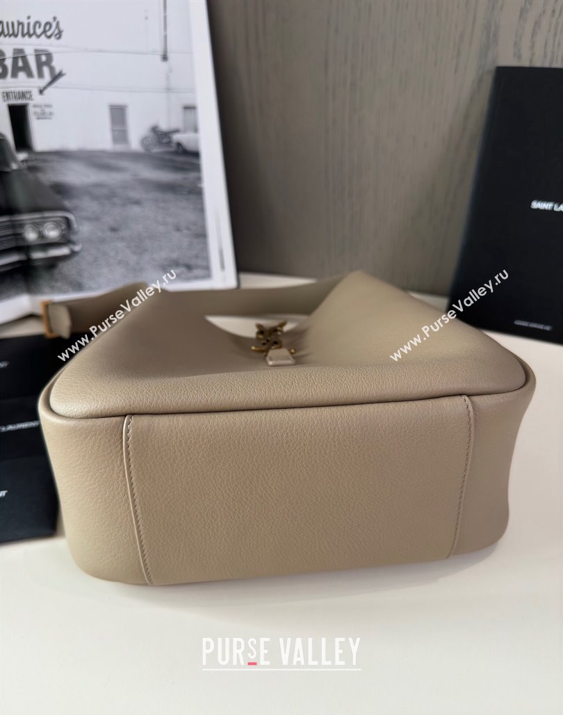 Saint Laurent LE 5 À 7 Soft Small Hobo Bag in Grained Leather 713938 Beige 2024 TOP (hongs-240713006)