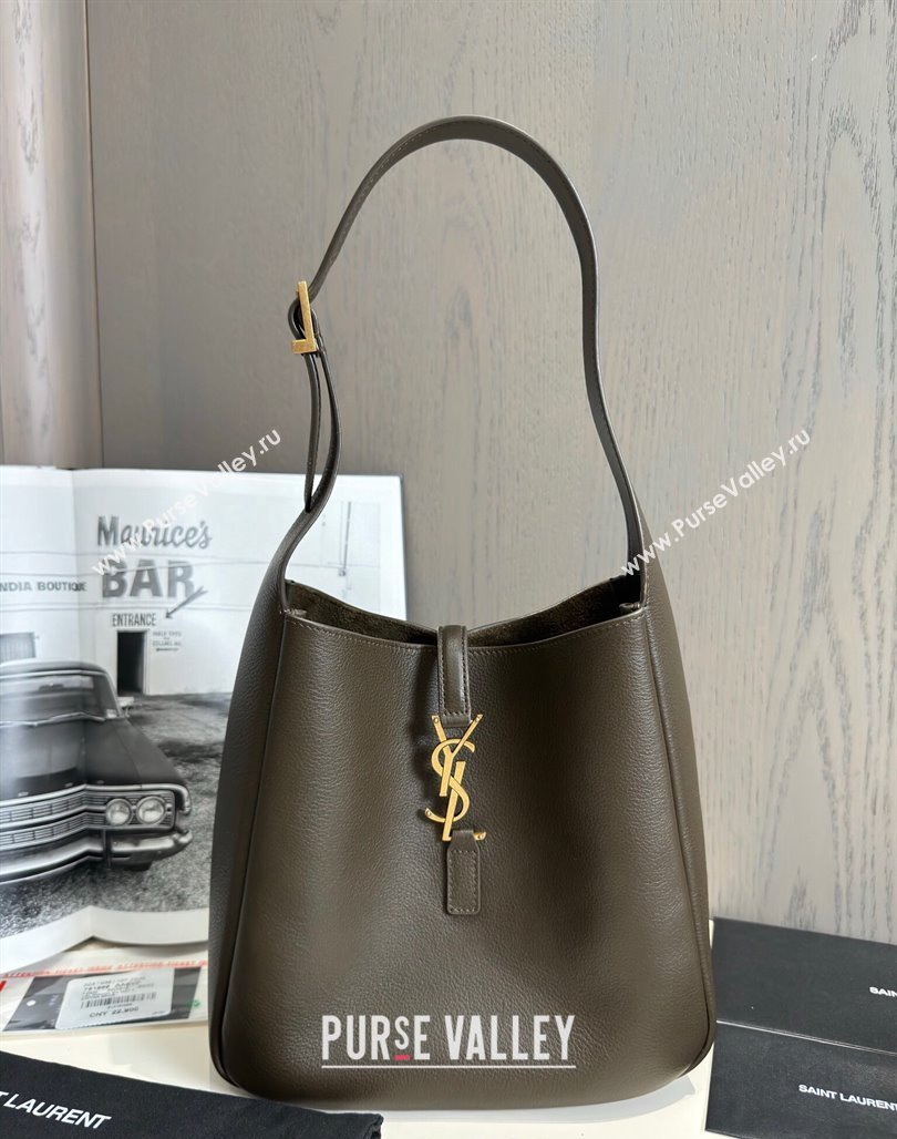 Saint Laurent LE 5 À 7 Soft Small Hobo Bag in Grained Leather 713938 Light Musk 2024 TOP (hongs-240713008)