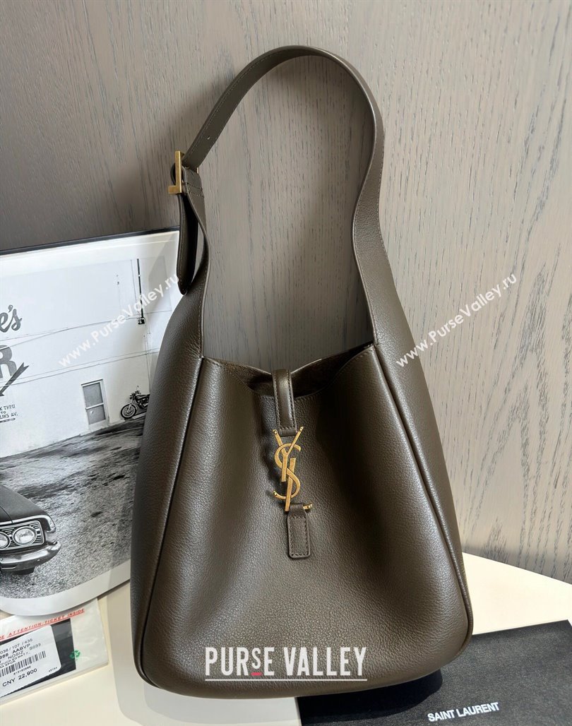 Saint Laurent LE 5 À 7 Soft Small Hobo Bag in Grained Leather 713938 Light Musk 2024 TOP (hongs-240713008)