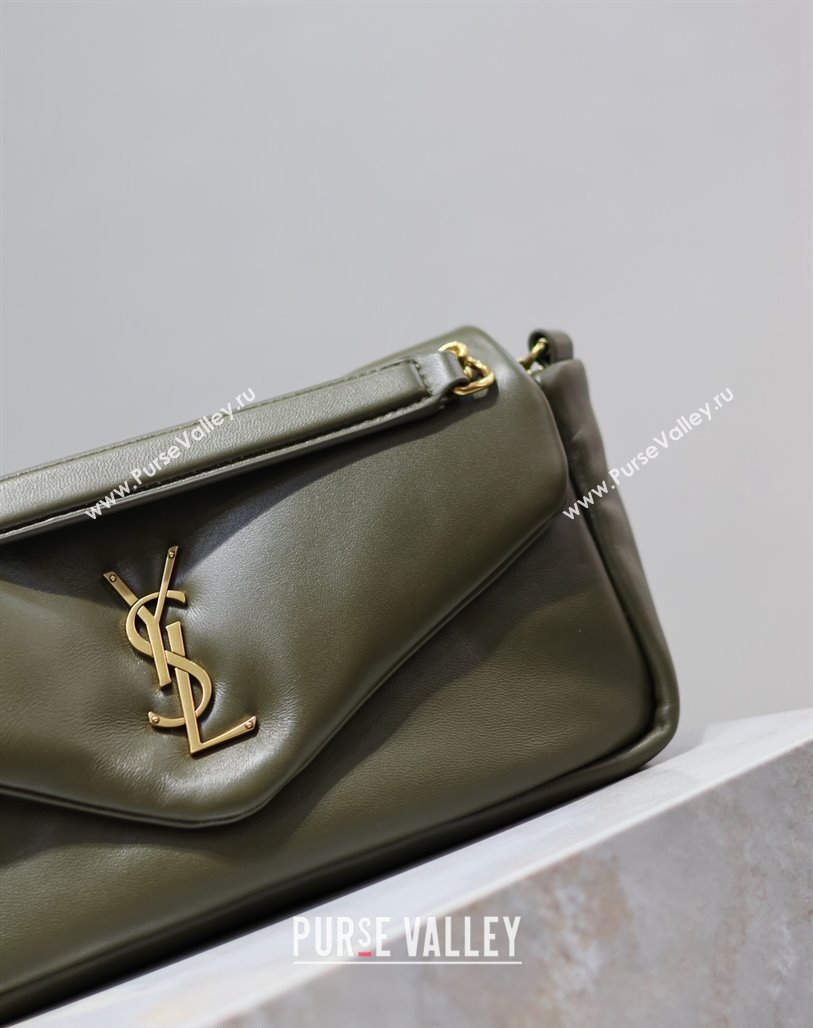 Saint Laurent Calypso Small Bag in Plunged Lambskin 734153 Green 2024 0713 (YY-240713009)