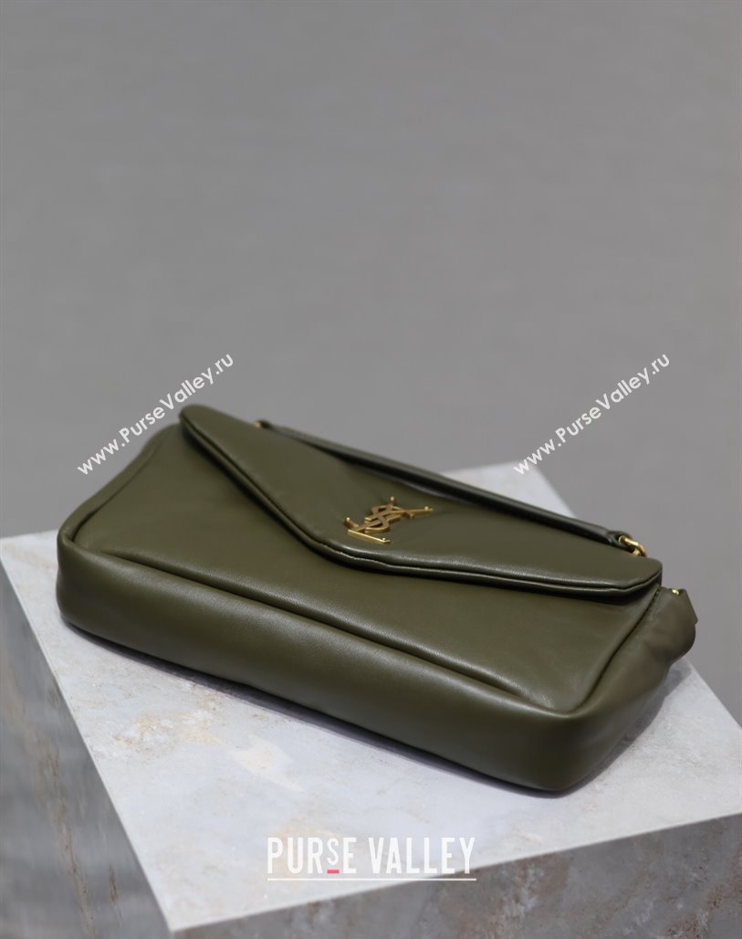 Saint Laurent Calypso Small Bag in Plunged Lambskin 734153 Green 2024 0713 (YY-240713009)