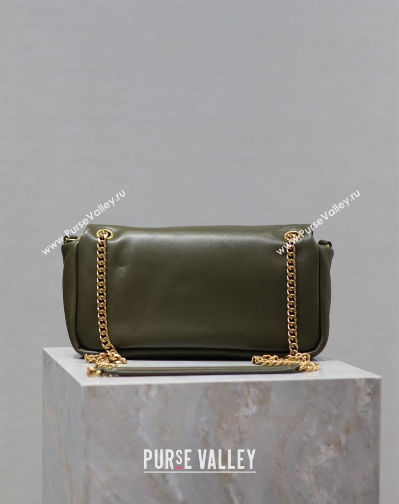 Saint Laurent Calypso Small Bag in Plunged Lambskin 734153 Green 2024 0713 (YY-240713009)