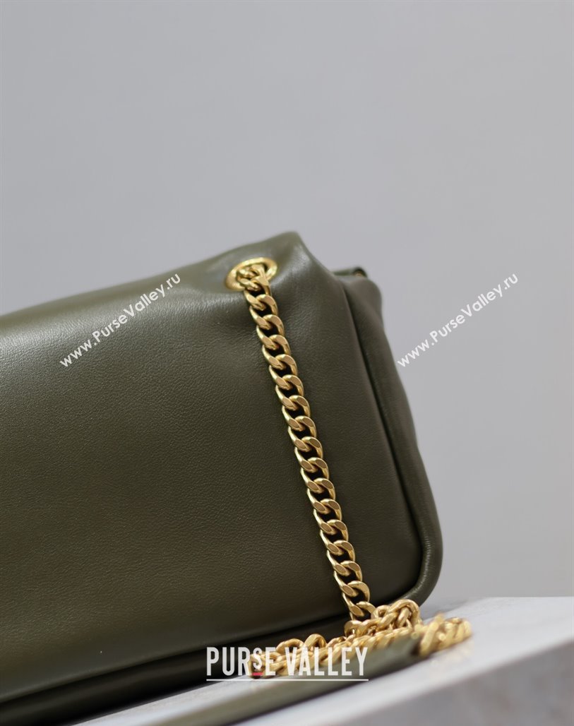 Saint Laurent Calypso Small Bag in Plunged Lambskin 734153 Green 2024 0713 (YY-240713009)