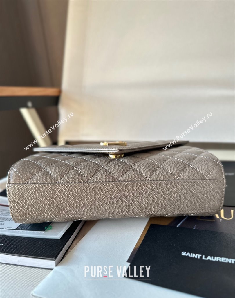 Saint Laurent Envelope Small Bag in Grained Leather 600195 Light Grey 2024 TOP (Hongs-240803031)