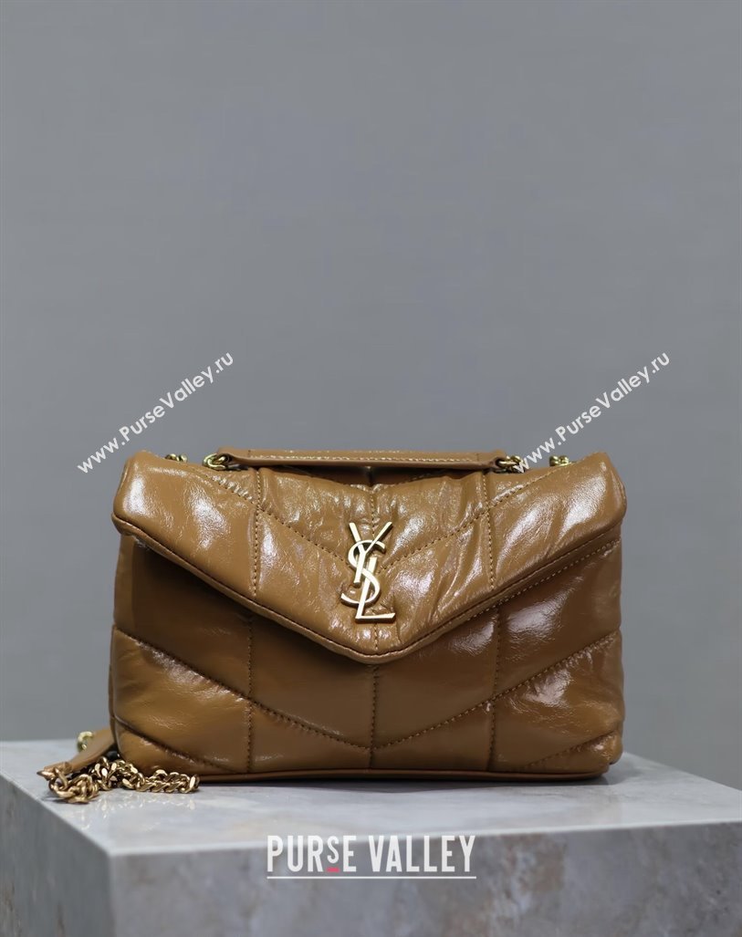 Saint Laurent Loulou Toy Puffer Bag in Oil Leather 759337 Brown 2024 0525 (YY-240803044)