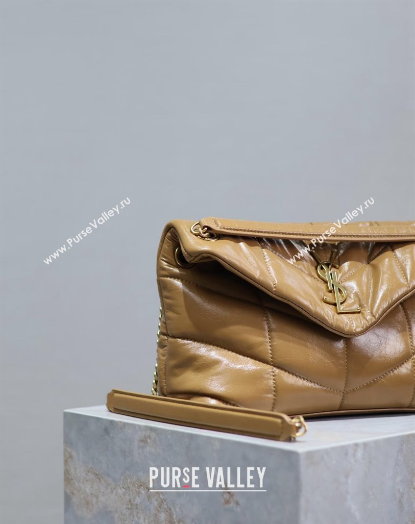 Saint Laurent Loulou Puffer Small Bag in Oil Leather 577476 Brown 2024 0525 (YY-240803048)