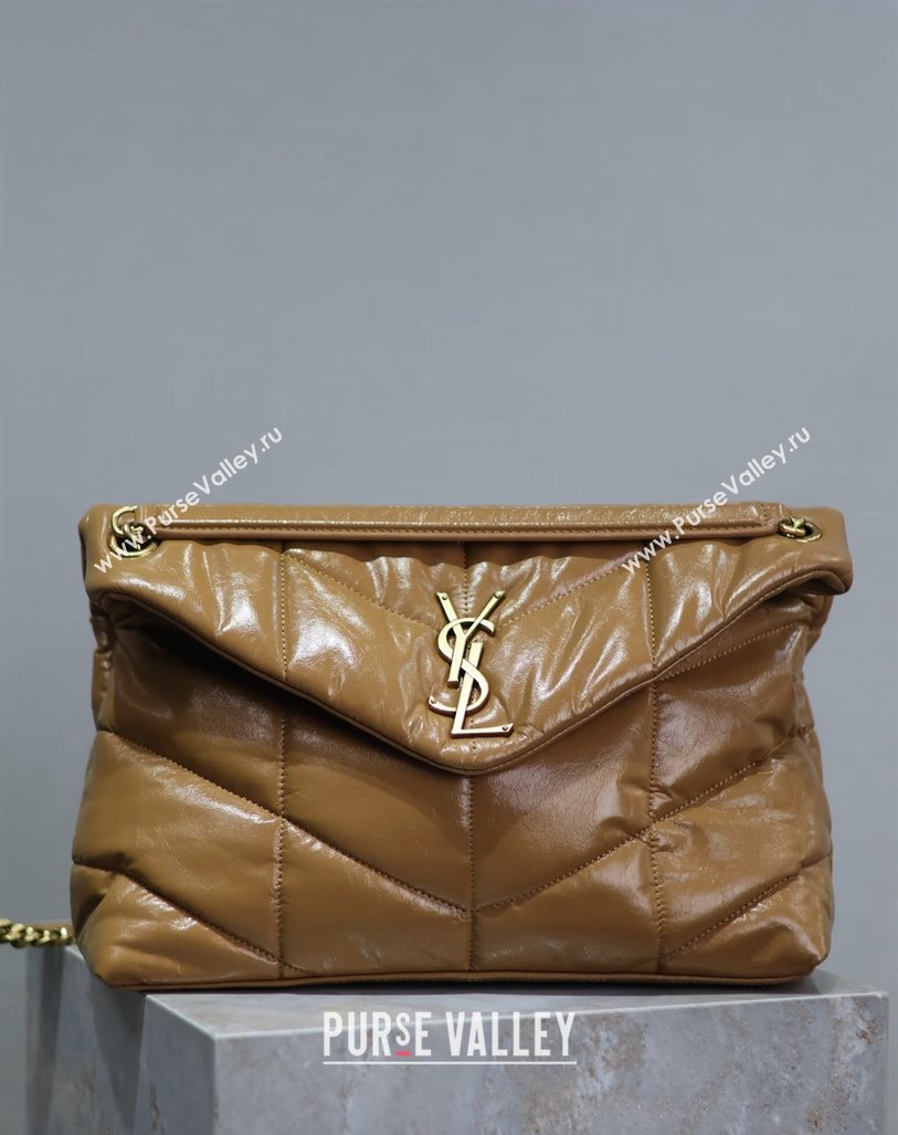 Saint Laurent Loulou Puffer Medium Bag in Oil Leather 577475 Brown 2024 0525 (YY-240803052)