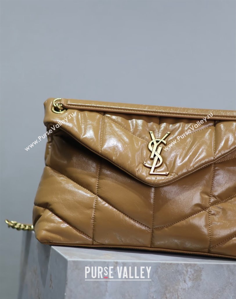 Saint Laurent Loulou Puffer Medium Bag in Oil Leather 577475 Brown 2024 0525 (YY-240803052)