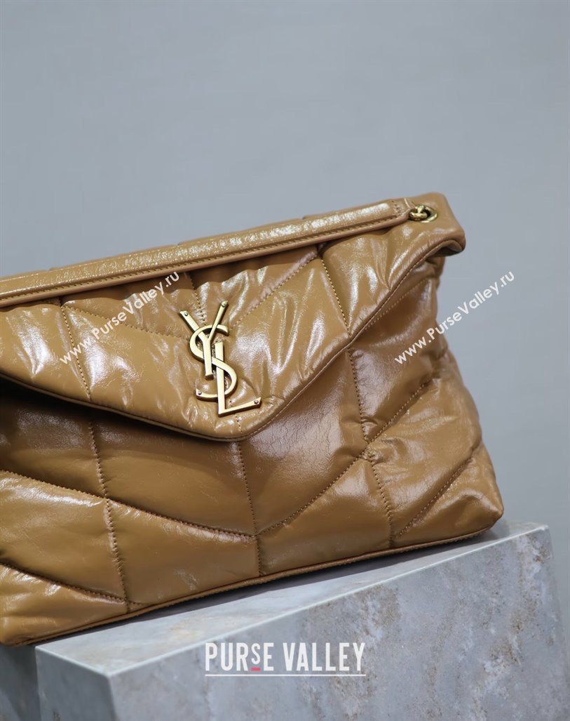 Saint Laurent Loulou Puffer Medium Bag in Oil Leather 577475 Brown 2024 0525 (YY-240803052)