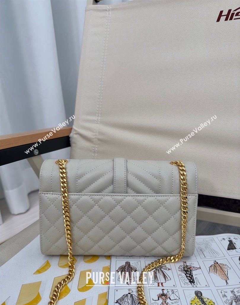 Saint Laurent Envelope Small Bag in Grained Leather 600195 White 2024 TOP (Hongs-240803032)