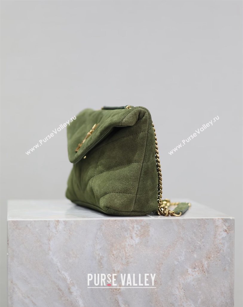 Saint Laurent Loulou Toy Puffer Bag in Suede 759337 Green 2024 0525 (YY-240803046)