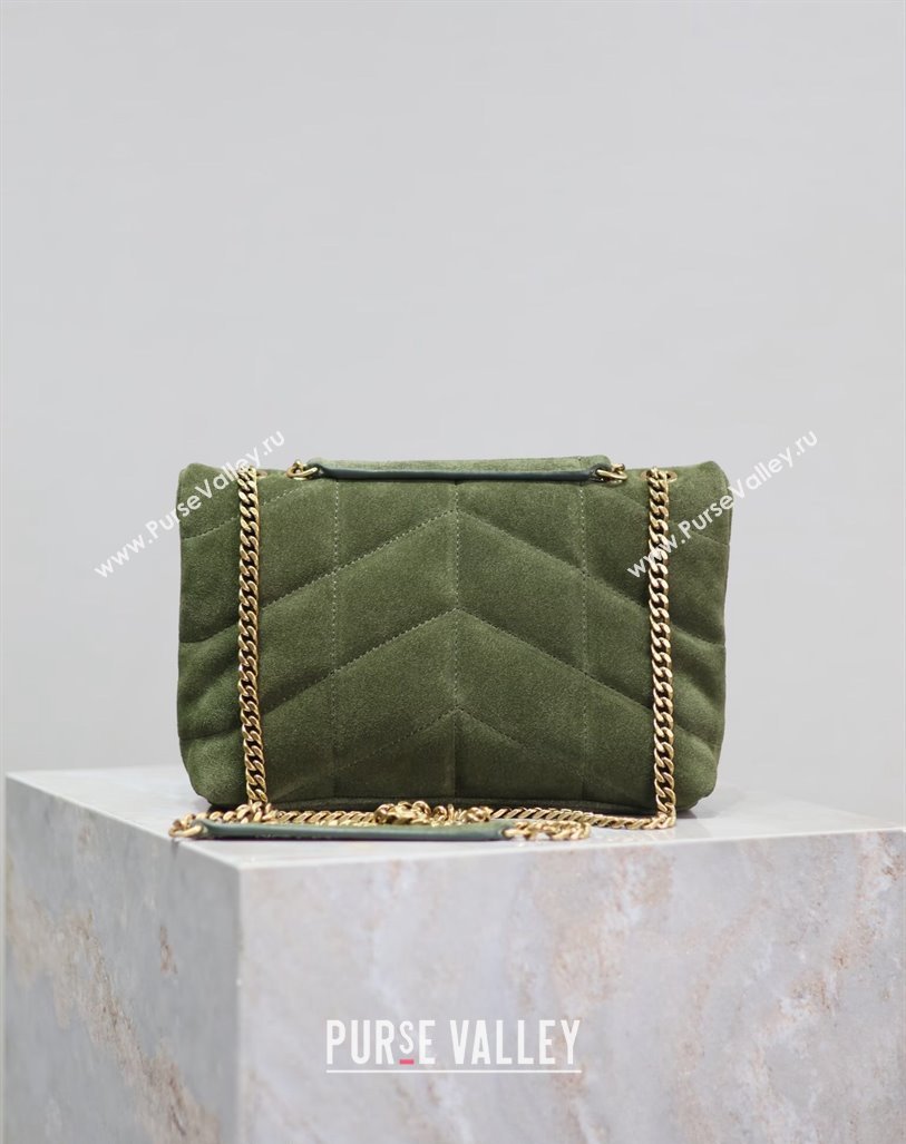 Saint Laurent Loulou Toy Puffer Bag in Suede 759337 Green 2024 0525 (YY-240803046)