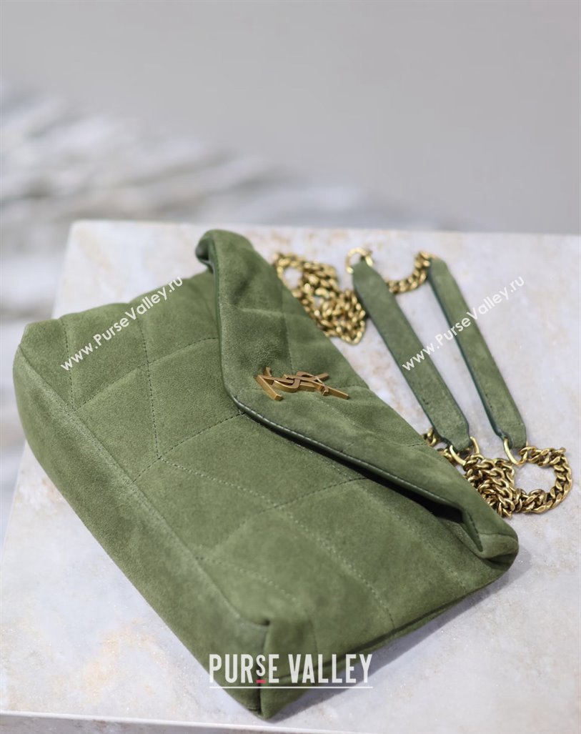 Saint Laurent Loulou Toy Puffer Bag in Suede 759337 Green 2024 0525 (YY-240803046)