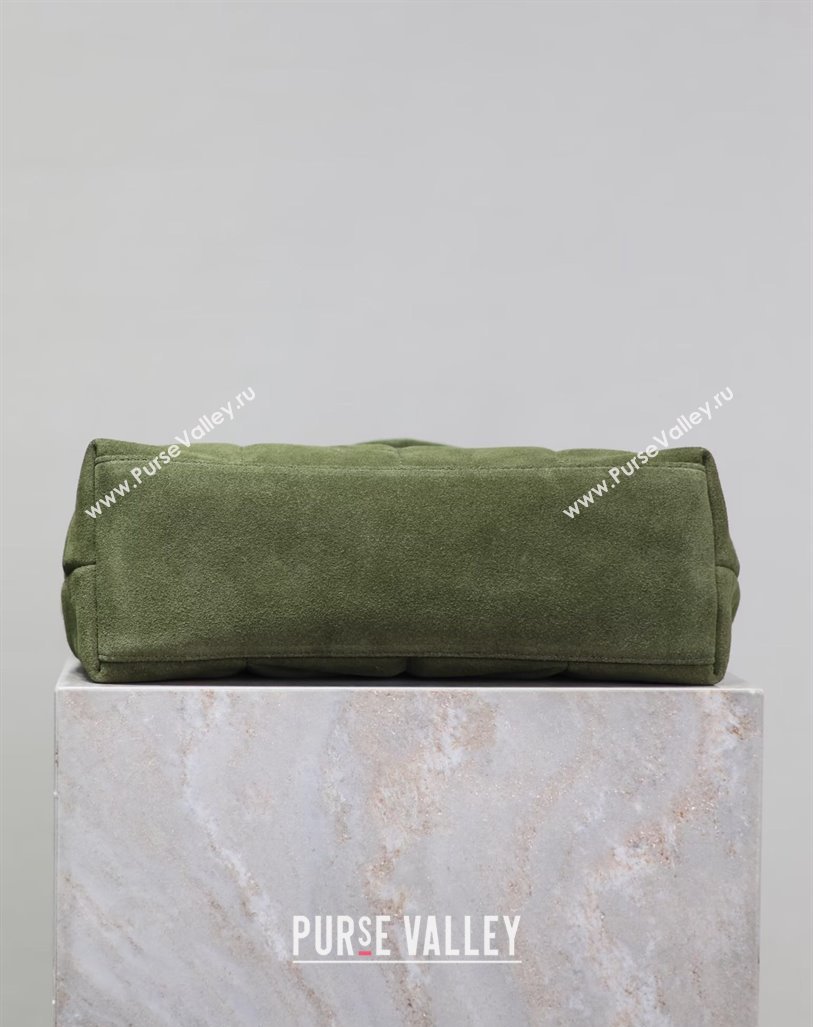 Saint Laurent Loulou Puffer Small Bag in Suede Green 577476 2024 0525 (YY-240803049)